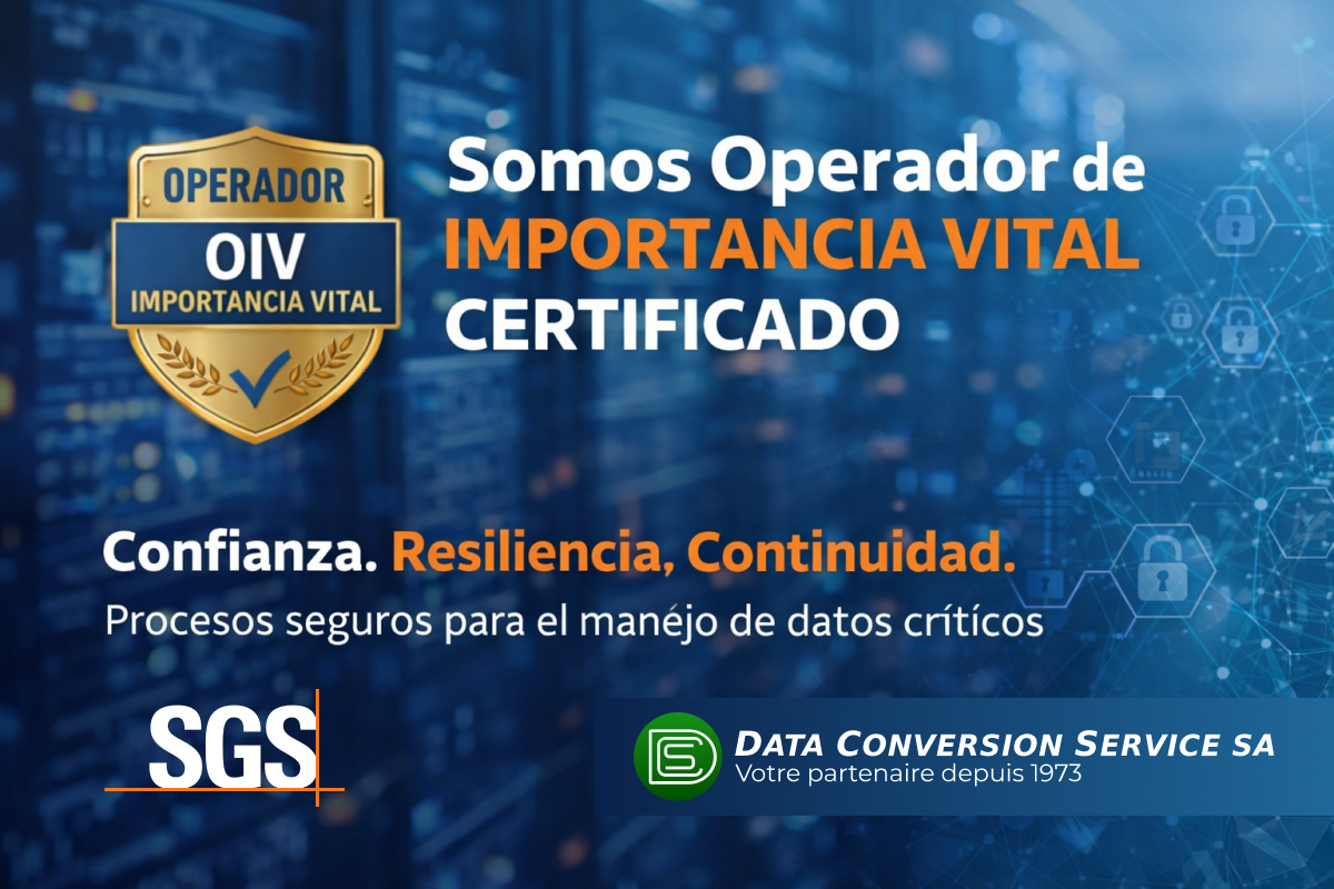 DCS es reconocido como Operador de Importancia Vital (OIV)